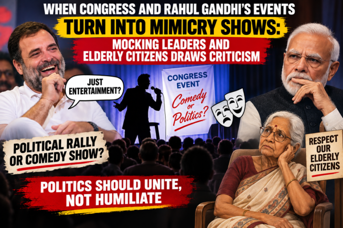 Rahul Gandhi event featuring mimicry and criticism over mocking leaders and elderly citizens